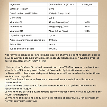 Spray Mémoire & Concentration — Champignons Adaptogènes BIO | YNOOVI