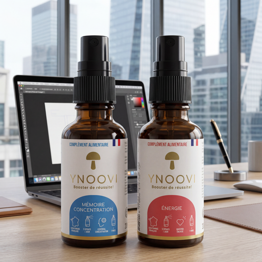 -10% | 2 Sprays Champignons BIO Français : Mémoire, Concentration, Énergie, Tonus