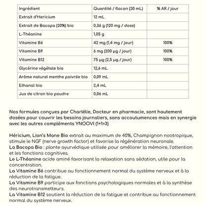 PACK MASTERMIND = Mémoire, Concentration + Energie / Complément YNOOVI